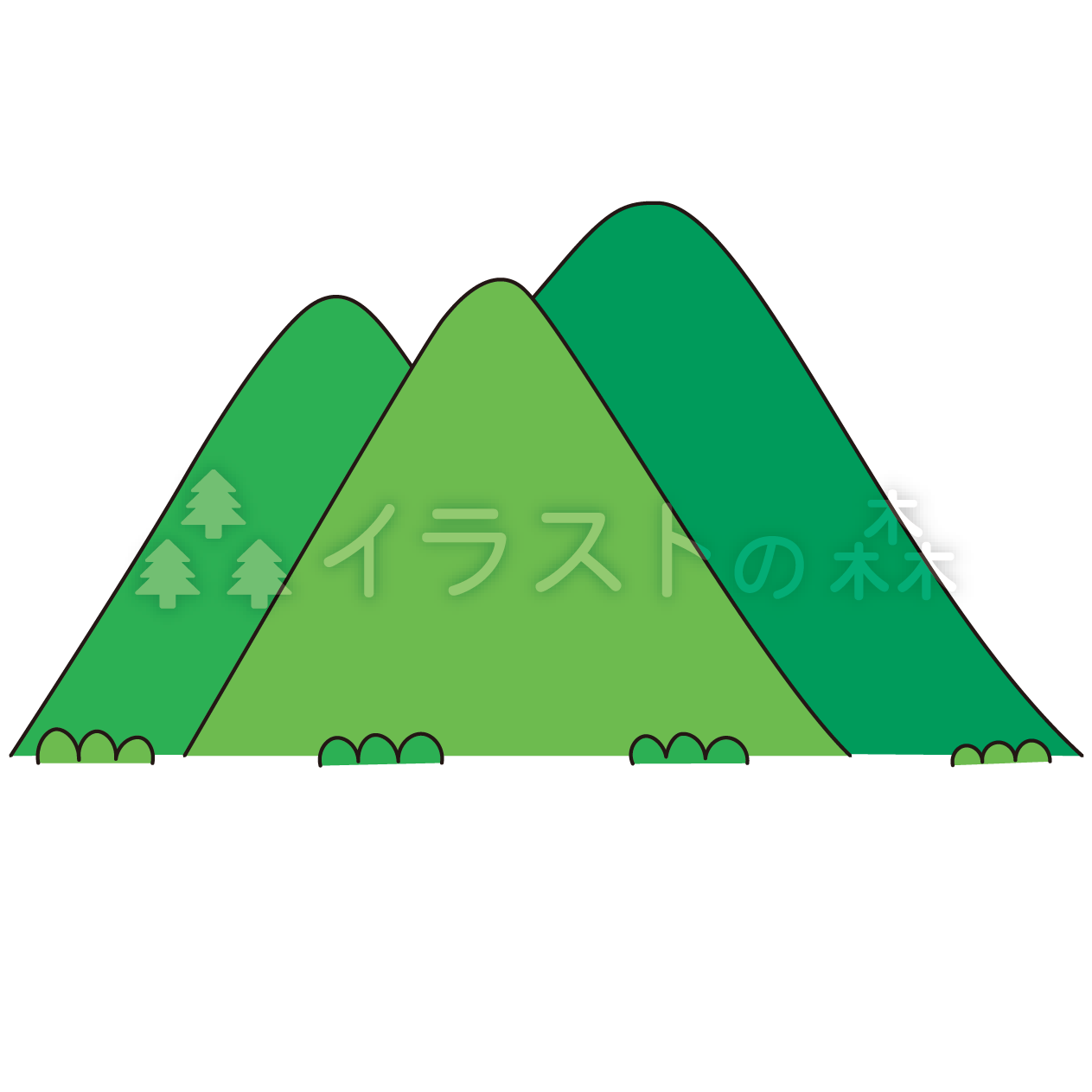 山々の風景イラスト