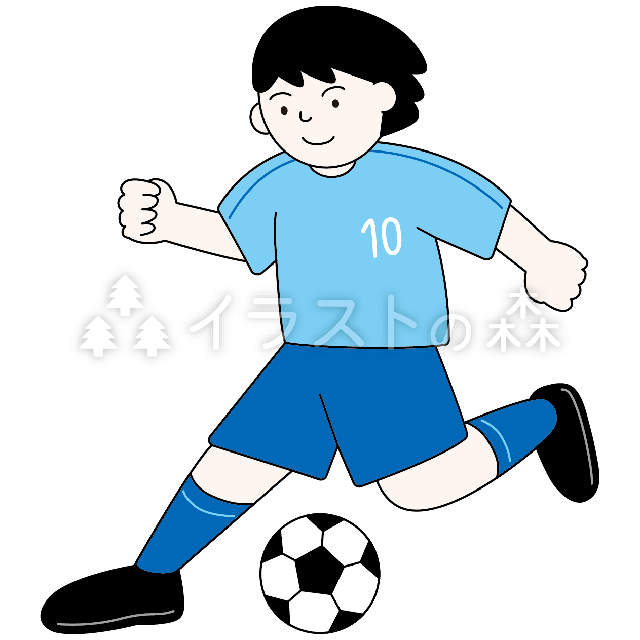 サッカーをする少年のイラスト