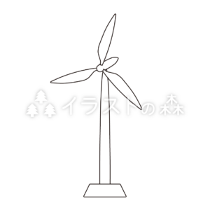 風力発電のタービンのイラスト