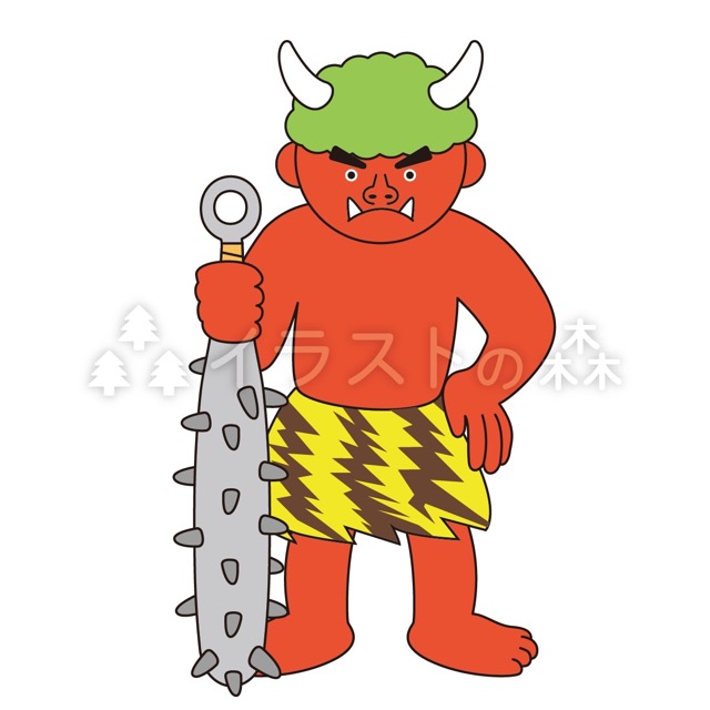 金棒を持った鬼の無料イラスト