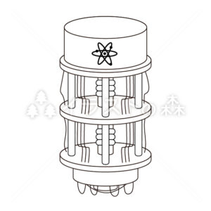 量子コンピューターのイラスト（モノクロ） / Quantum Computer Illustration (Monochrome)