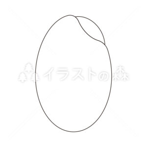 玄米のイラスト モノクロ Brown Rice Illustration Monochrome