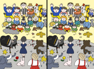 コンサートの間違い探しのイラスト