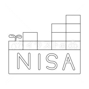 積立NISA–いらもりの無料モノクロイラスト(ウォーターマークあり)