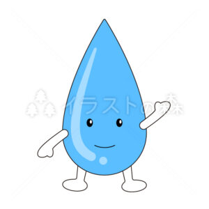 水のキャラクター–いらもりの無料カラーイラスト（ウォーターマークあり）