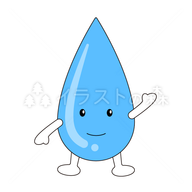 水のキャラクター–いらもりの無料カラーイラスト（ウォーターマークあり）