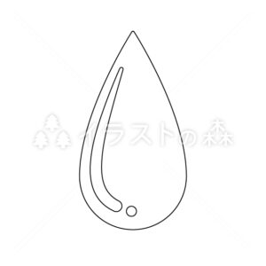 水滴–いらもりの無料モノクロイラスト（ウォーターマークあり）