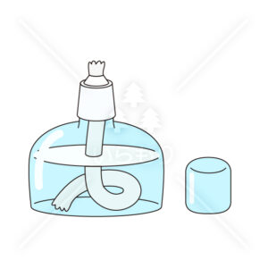 アルコールランプの無料カラーイラスト（ウォーターマークあり）