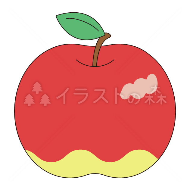 林檎（りんご）–いらもりの無料カラーイラスト（ウォーターマークあり）