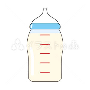 哺乳瓶–いらもりの無料カラーイラスト（ウォーターマークあり）