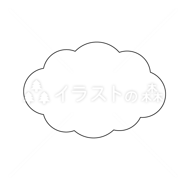 雲・曇りの無料モノクロイラスト（ウォーターマークあり）