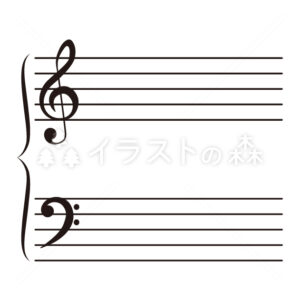楽譜–いらもりの無料カラーイラスト（ウォーターマークあり）