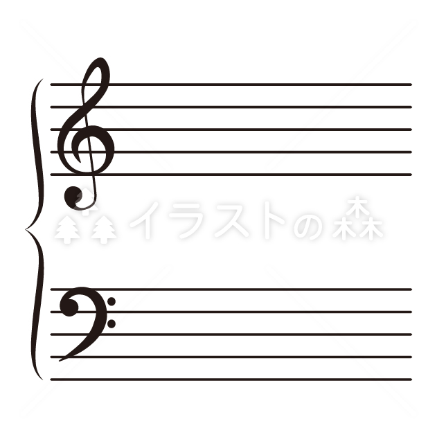 楽譜–いらもりの無料カラーイラスト（ウォーターマークあり）
