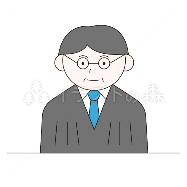 男性裁判官–いらもりの無料カラーイラスト（ウォーターマークあり）