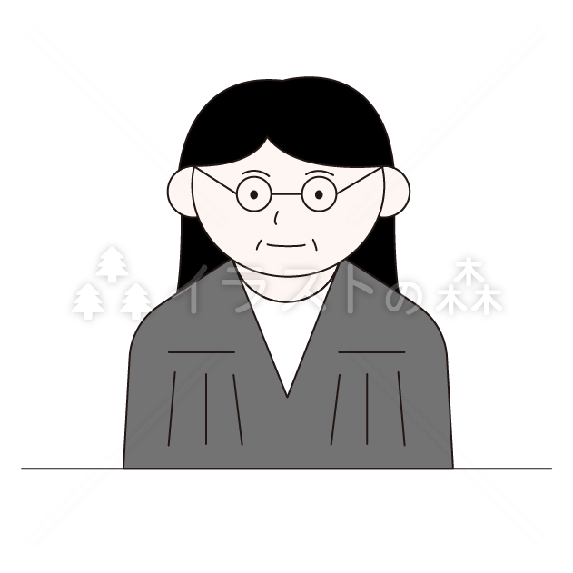裁判官（女性）–いらもりの無料カラーイラスト（ウォーターマークあり）