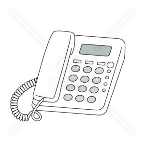 固定電話の無料カラーイラスト（ウォーターマークあり）