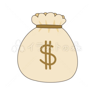 ドルのお金の無料カラーイラスト（ウォーターマークあり）