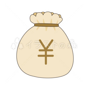 円のお金の無料カラーイラスト（ウォーターマークあり）