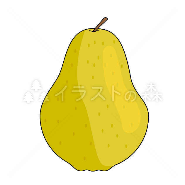 梨（なし）–いらもりの無料カラーイラスト（ウォーターマークあり）