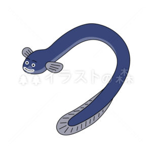 笑顔のウナギ–いらもりの無料カラーイラスト（ウォーターマークあり）