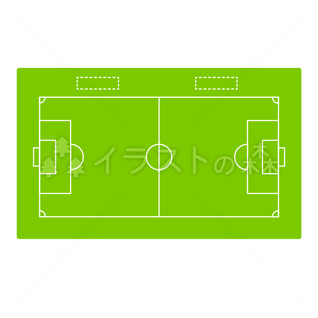 サッカーコート–いらもりの無料カラーイラスト（ウォーターマークあり）