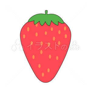 苺（いちご）の無料カラーイラスト（ウォーターマークあり）