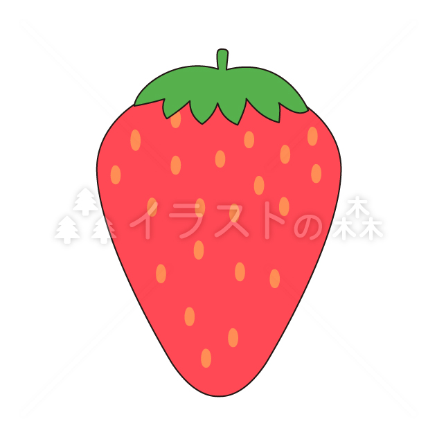 苺（いちご）の無料カラーイラスト（ウォーターマークあり）