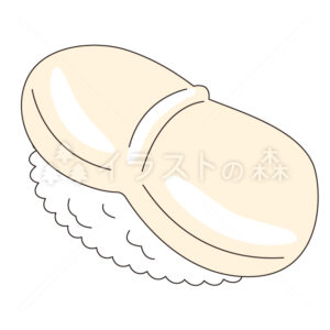 帆立（ホタテ）のお寿司–いらもりの無料カラーイラスト（ウォーターマークあり）