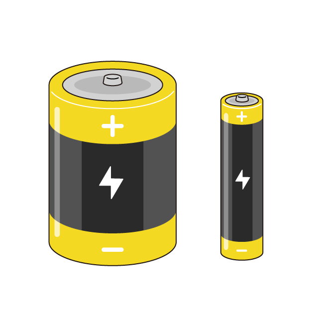 乾電池の無料カラーイラスト