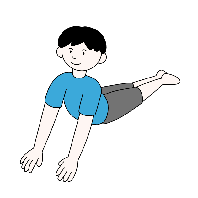 コブラのヨガポーズをする男性の無料カラーイラスト