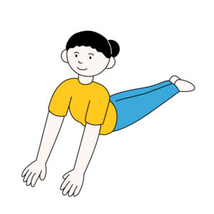 コブラのヨガポーズをする女性の無料カラーイラスト