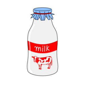 牛乳瓶の無料カラーイラスト