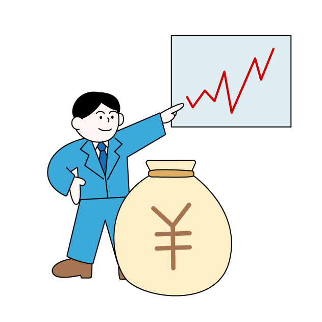 投資信託のファンドマネージャー（男性）の無料カラーイラスト