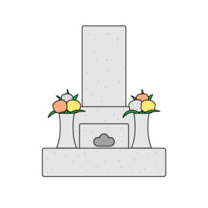お墓の無料カラーイラスト