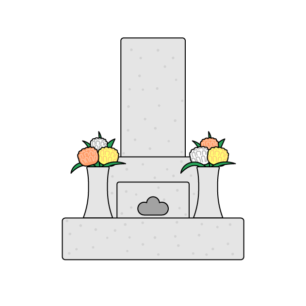 お墓の無料カラーイラスト