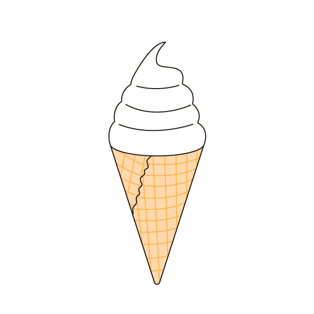 アイスクリームの無料カラーイラスト