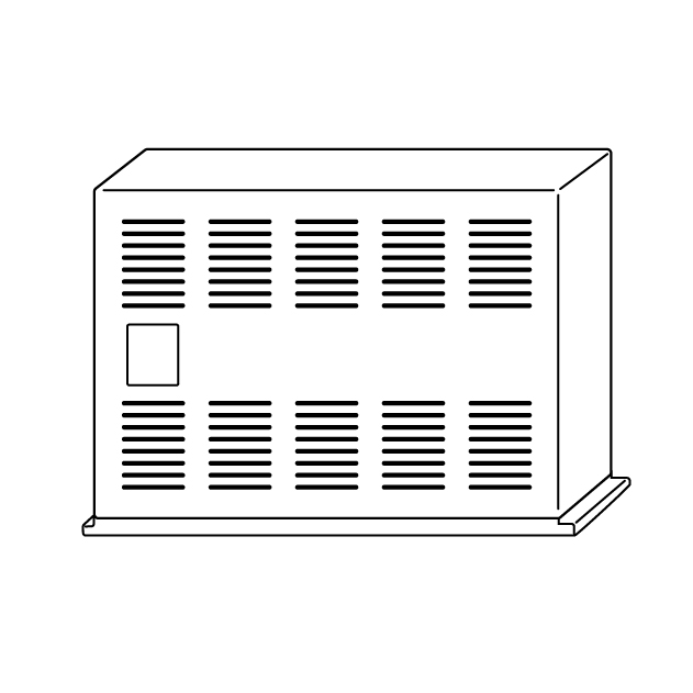 ビジネスホン主装置の無料モノクロイラスト（ウォーターマークあり）