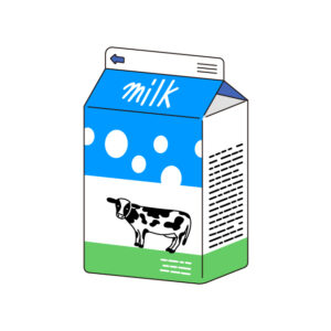 小さい牛乳パックの無料カラーイラスト