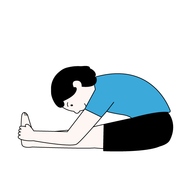 パシュチモッタナアーサナのヨガポーズの男性の無料カラーイラスト(ウォーターマークあり)
