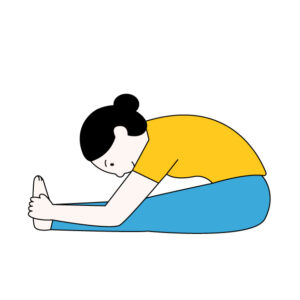 パシュチモッタナアーサナのヨガポーズの女性の無料カラーイラスト