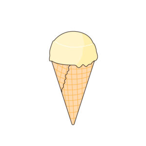 丸いアイスクリームの無料カラーイラスト