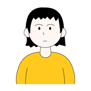 前髪を切りすぎた女性の無料カラーイラスト