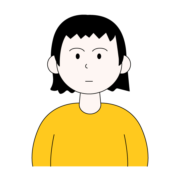 前髪を切りすぎた女性の無料カラーイラスト