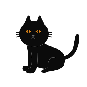 黒猫の無料カラーイラスト
