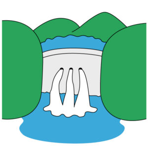 ダムの無料カラーイラスト