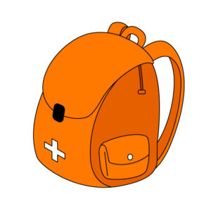 防災バックの無料カラーイラスト