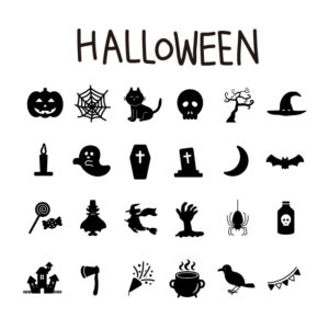 ハロウィーンのシルエットアイコン
