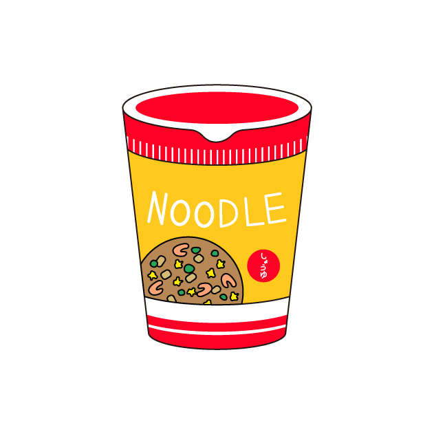 カップ麺の無料カラーイラスト