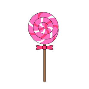 ペロペロキャンディーの無料カラーイラスト