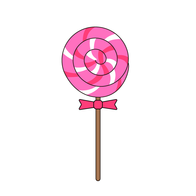 ペロペロキャンディーの無料カラーイラスト